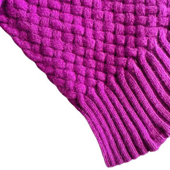 Boden Women's Pink Basket Weave Wool Angora Scarf 8 in x 69 in - Picture 3 of 5